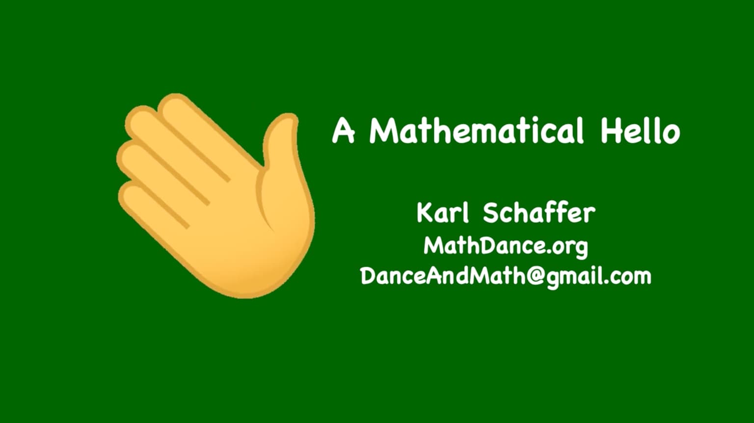 Image for entry 'A Mathematical Hello'