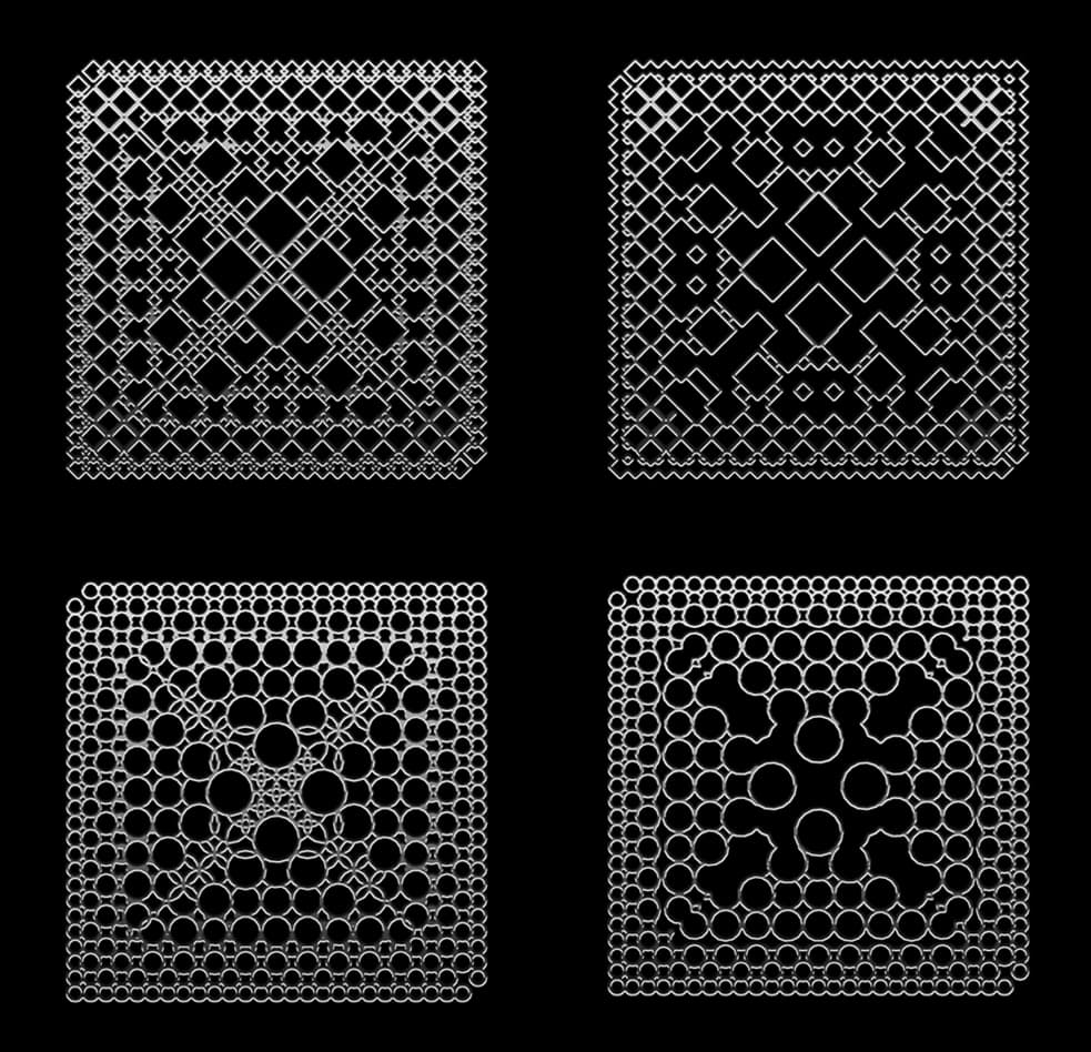 Image for entry 'Metallic Lace: A system of ornament based on Cellular Automata'
