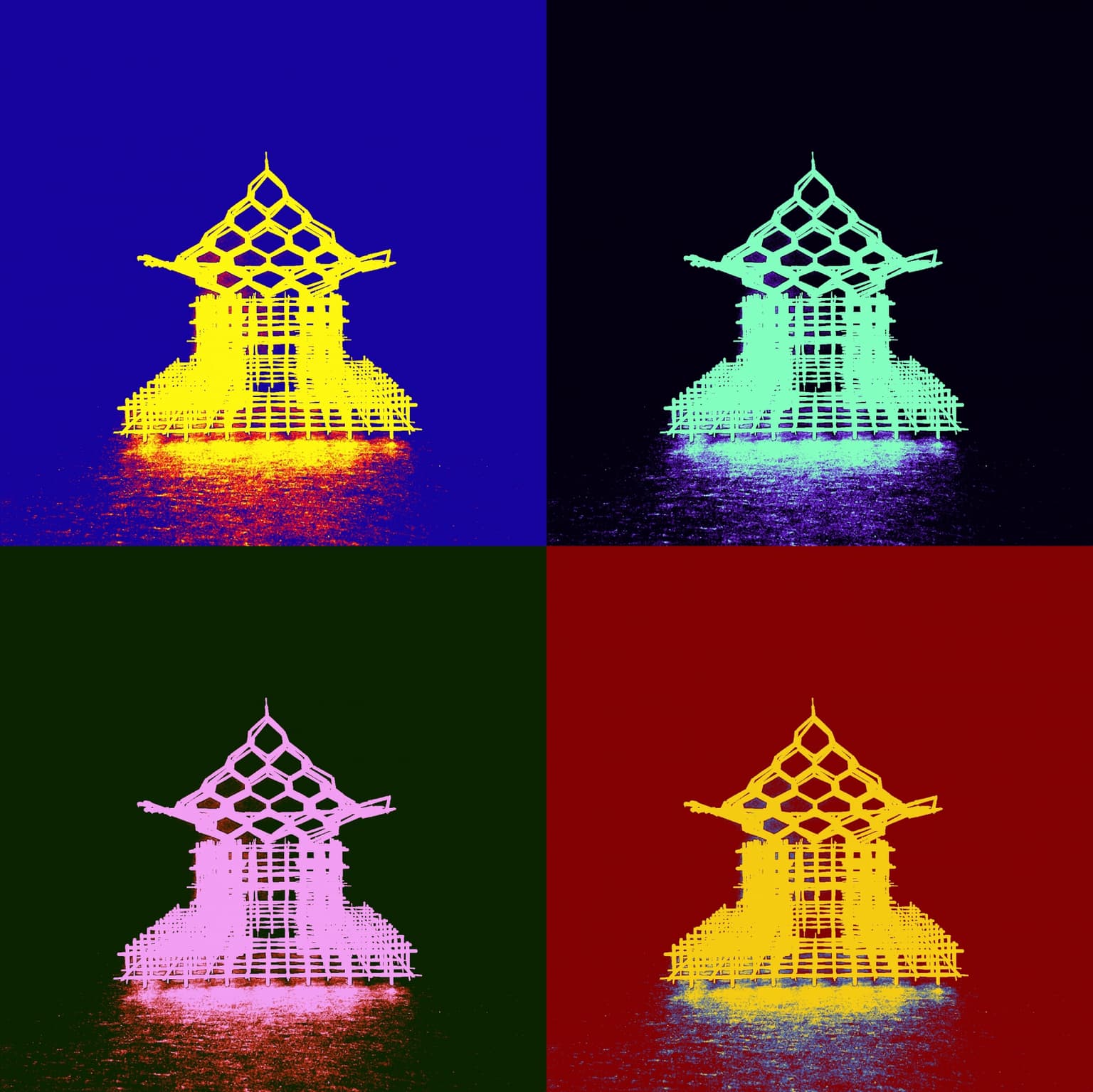 Image for entry 'a traditional Korean house on geometric tube design'