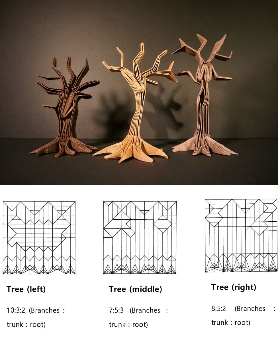 Image for entry 'Origami trees with different ratios'