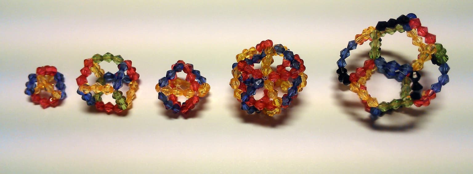 Image for entry 'Beaded Colored Platonic Solids'