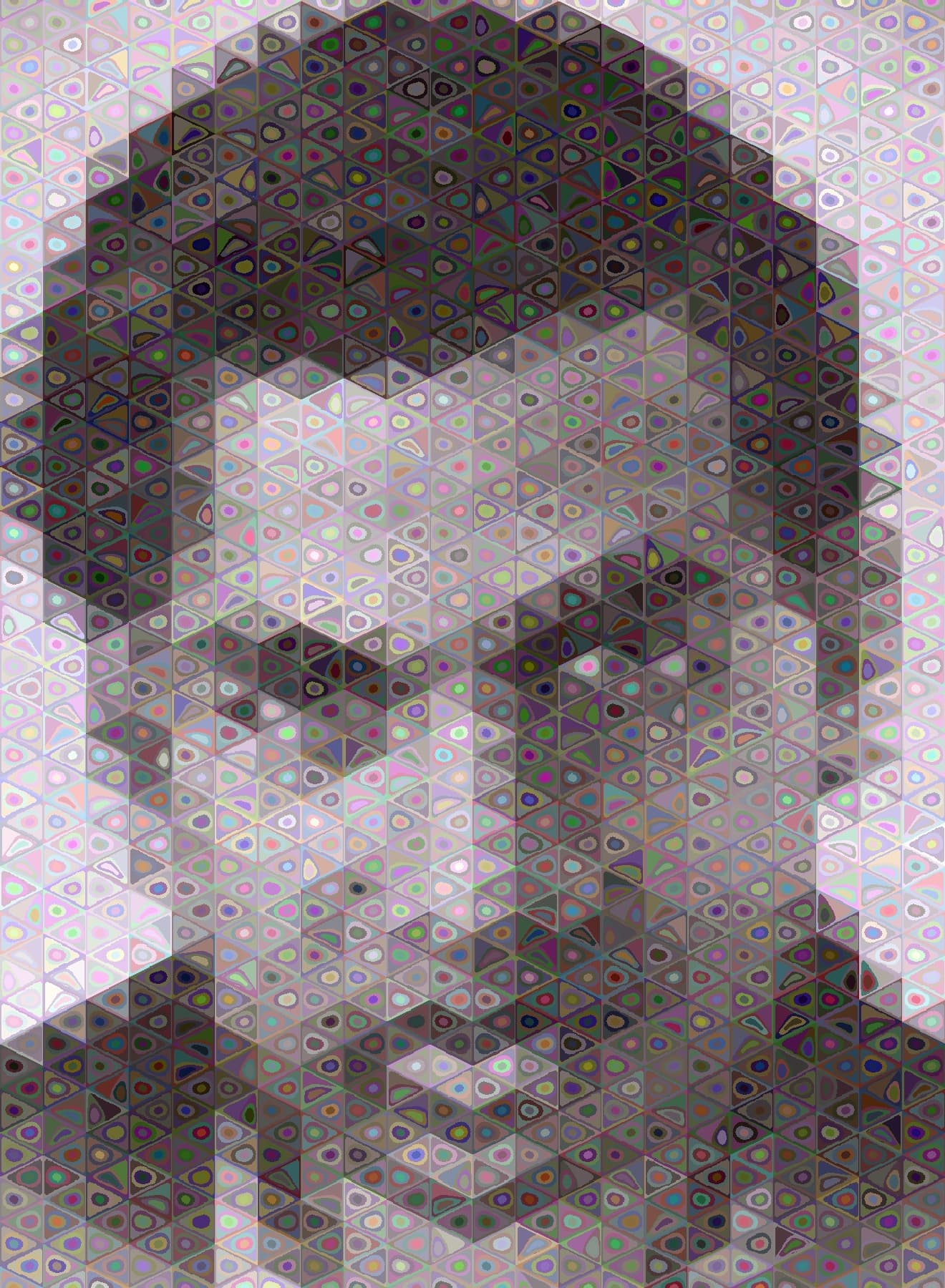 Image for entry 'Ramanujan, in the style of Chuck Close, using wavelets'