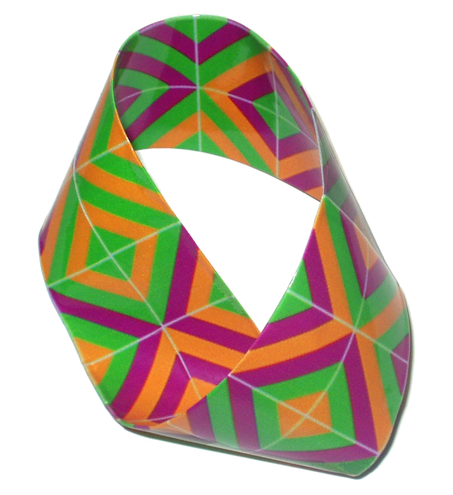 Image for entry 'Möbius strip patterned by 48 different striped squares'