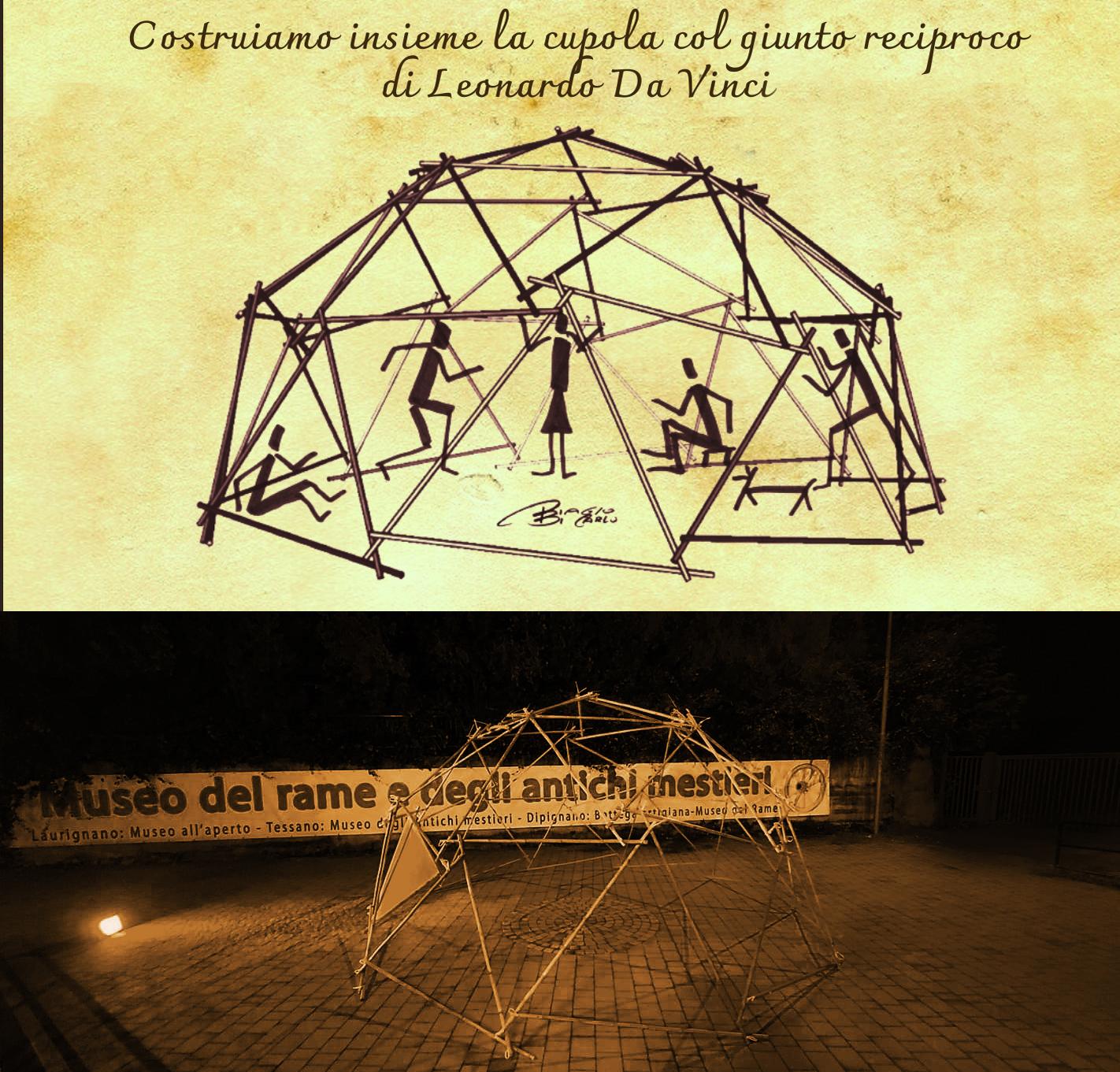 Image for entry 'Dome built using Leonardo da Vinci reciprocal frame joint'