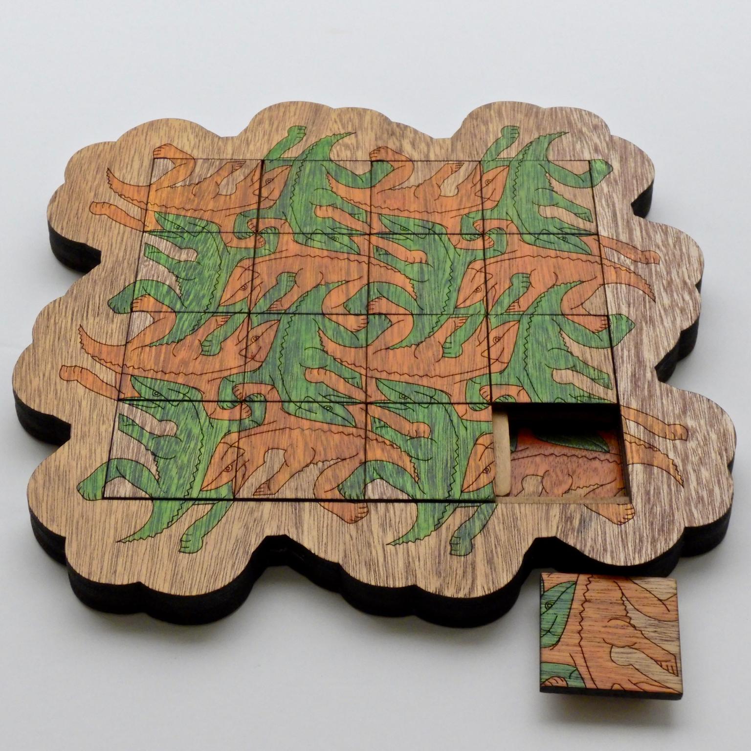 Image for entry 'Escher 15 Lizards Sliding 15 Puzzle'