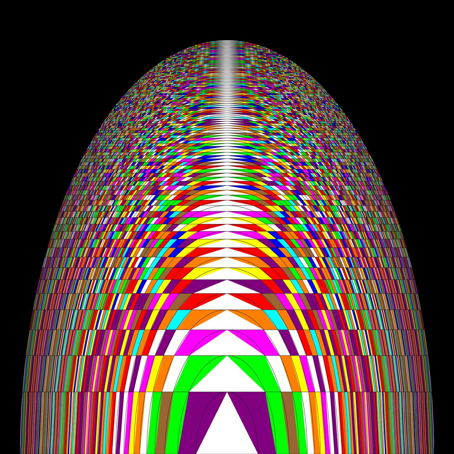 Image for entry 'Logarithmic Dome Colored with π'