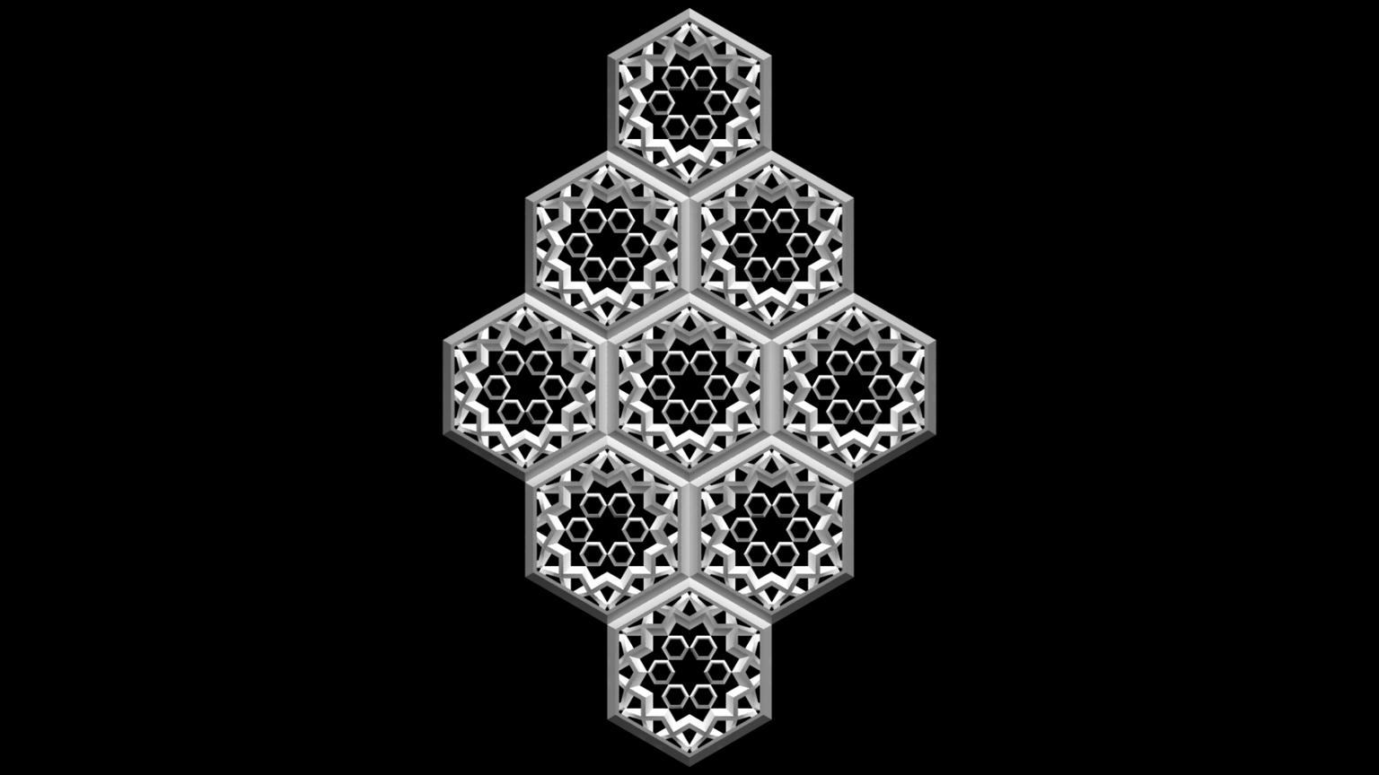 Image for entry '3D Islamic geometric motif tessellation'