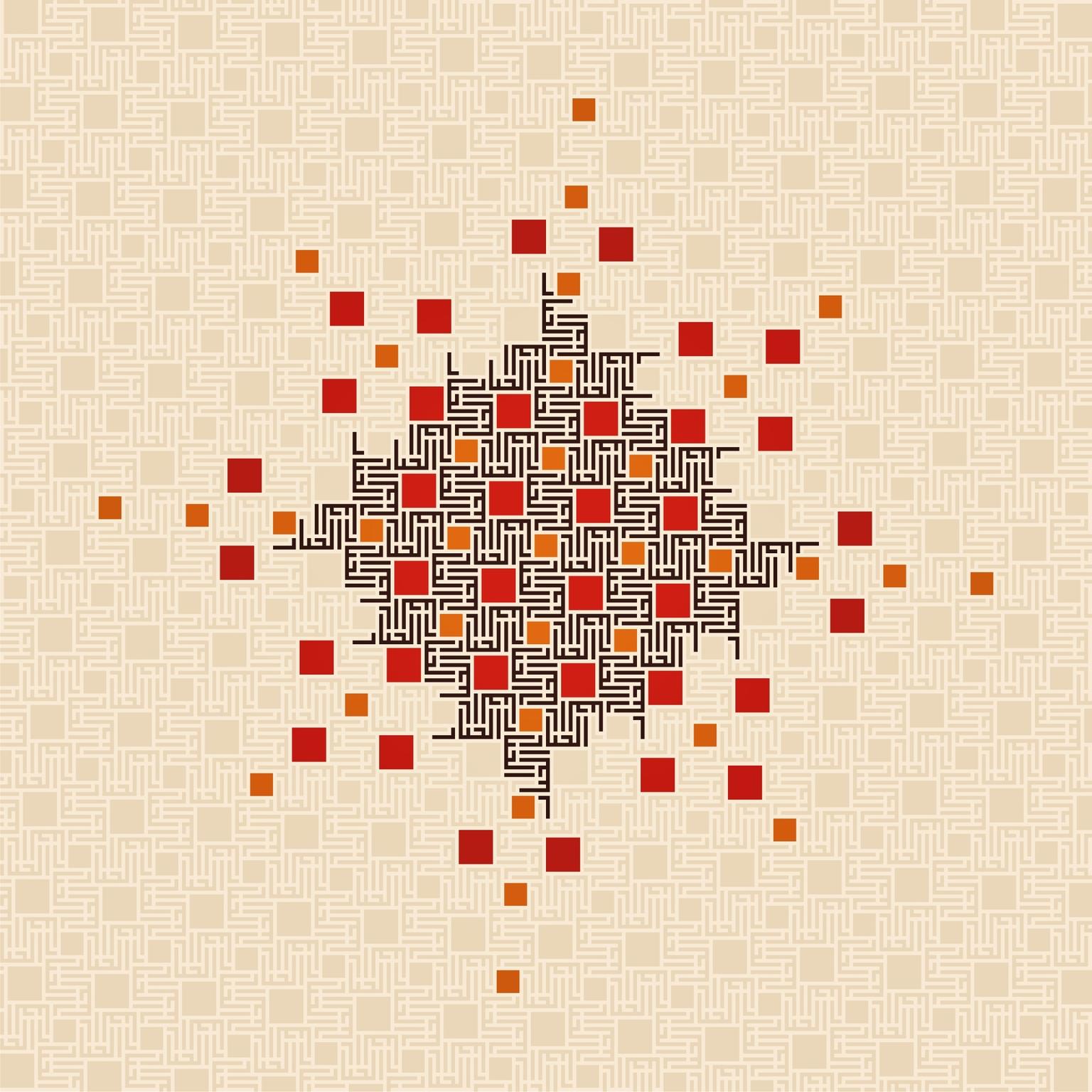 Image for entry 'Red Star - Al Jabbaar, The Irresistible (Islamic calligraphic tessellation)'