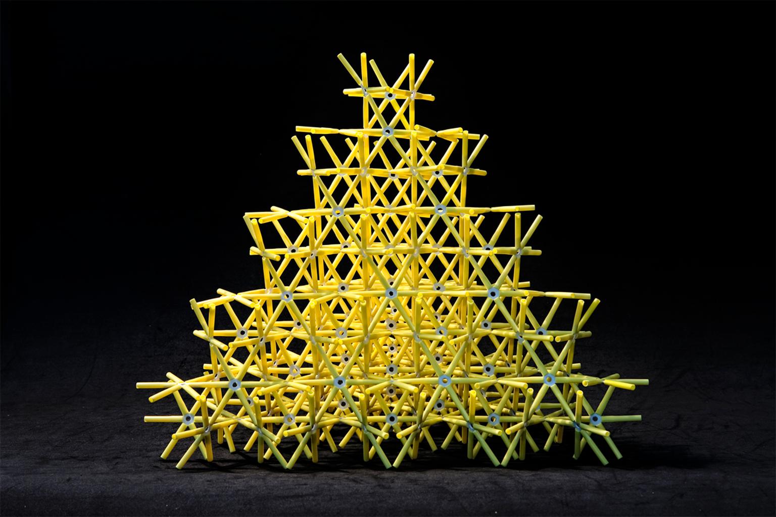 Image for entry 'A Pyramid structure using many 6-feet frames'