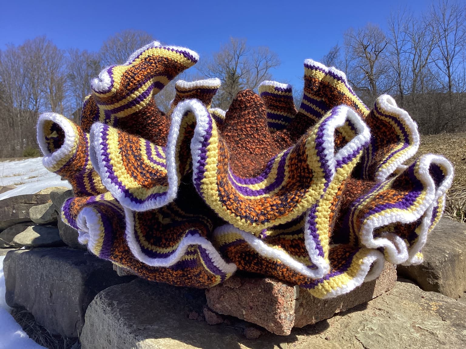 Image for entry 'It's a Long Story: A Crocheted Pseudosphere with Ratio 11:12'