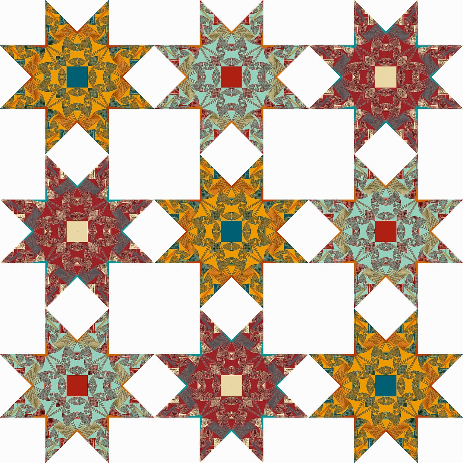 Image for entry 'Virginia Star Abelian Sandpile Quilt'