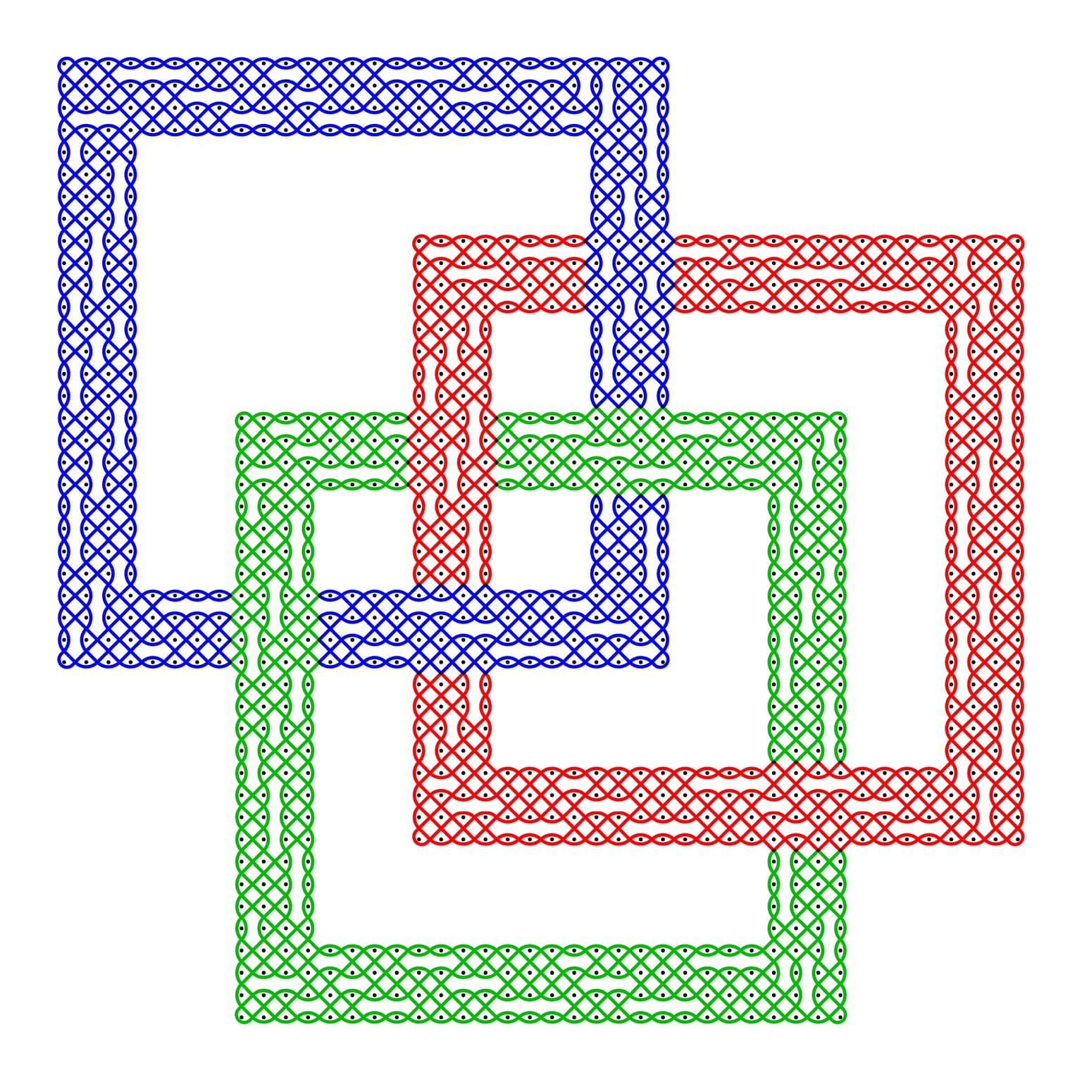 Image for entry 'Square Unicursal Borromean Rings'