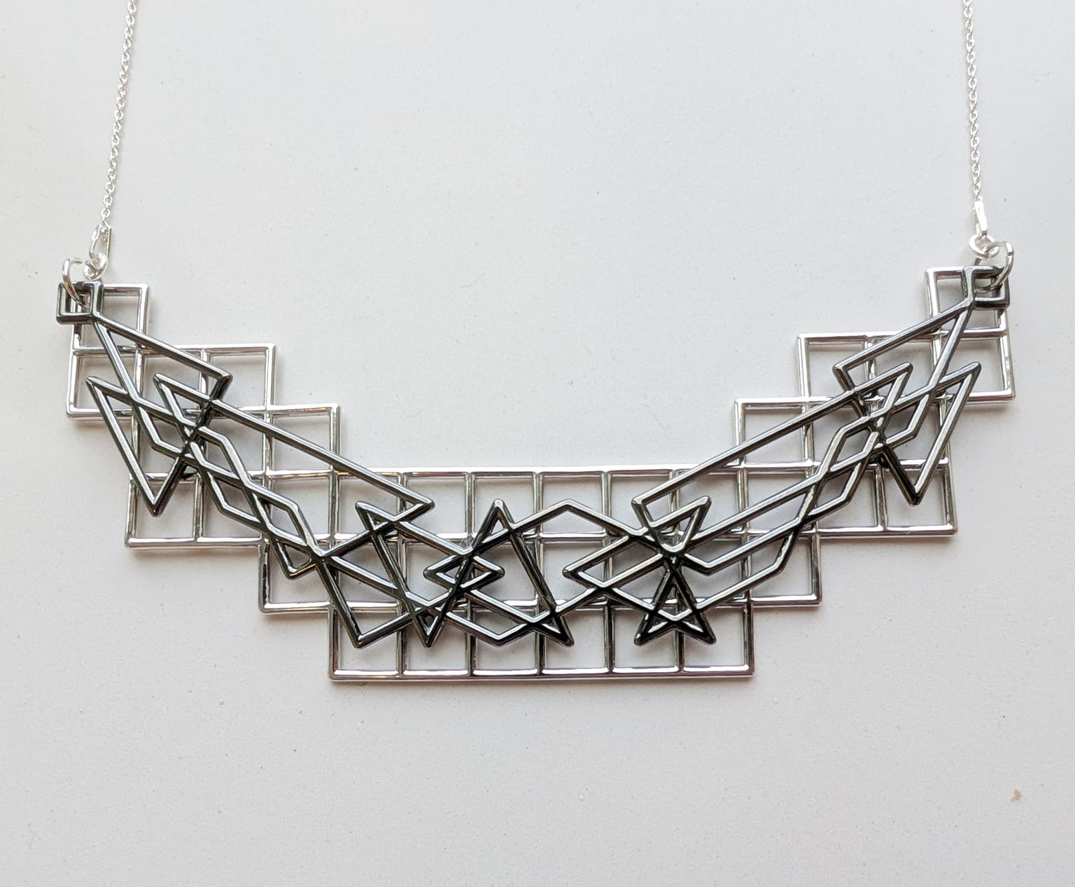 Image for look 'Chessboard Necklace, Knight's tour cube earrings'