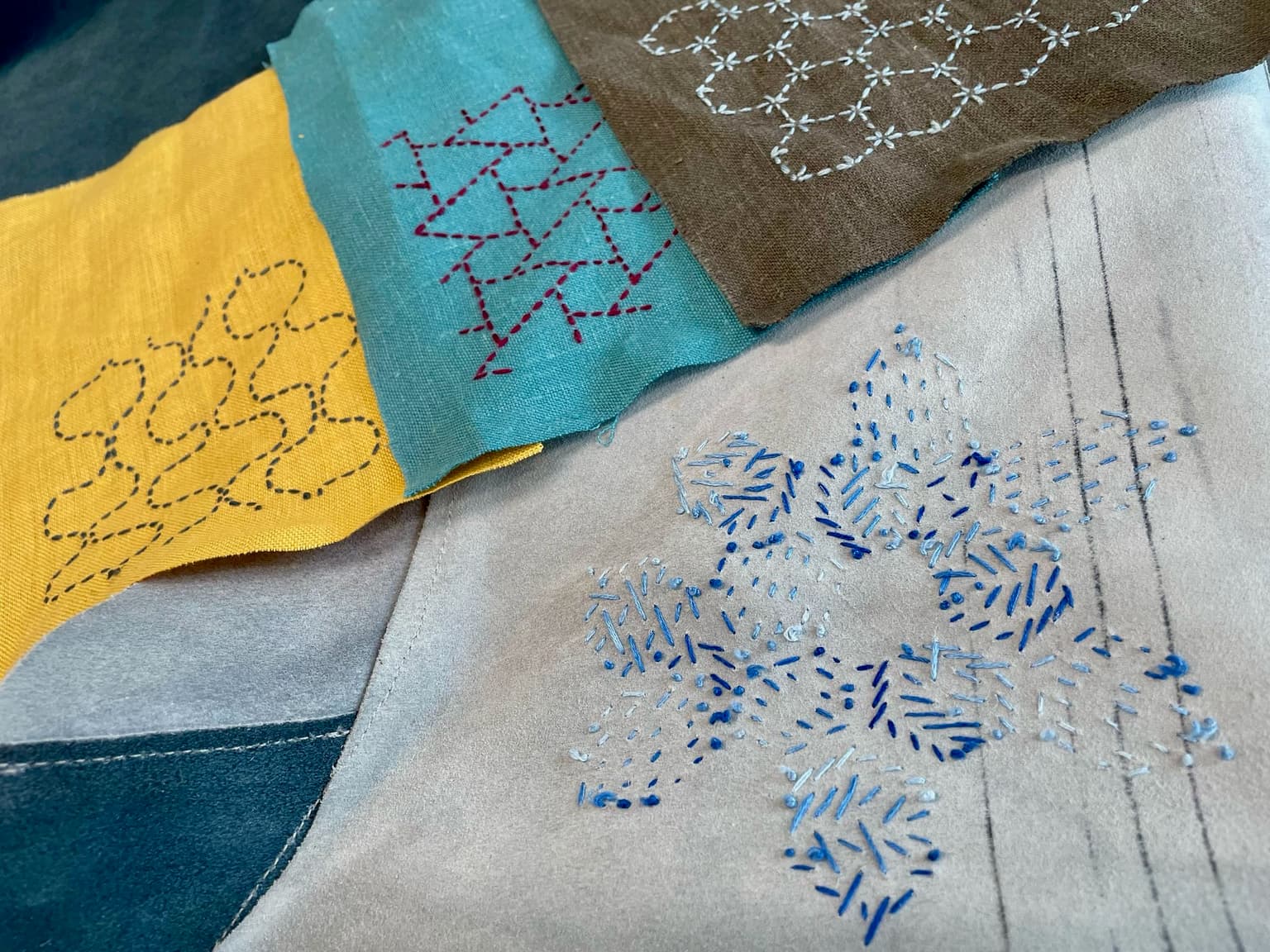 Image for look '“Rethinking Voronoi Aesthetics through Sashiko Embroidery on a Leather Kimono” Designers: Nami Levy & Troy Nachtigall'