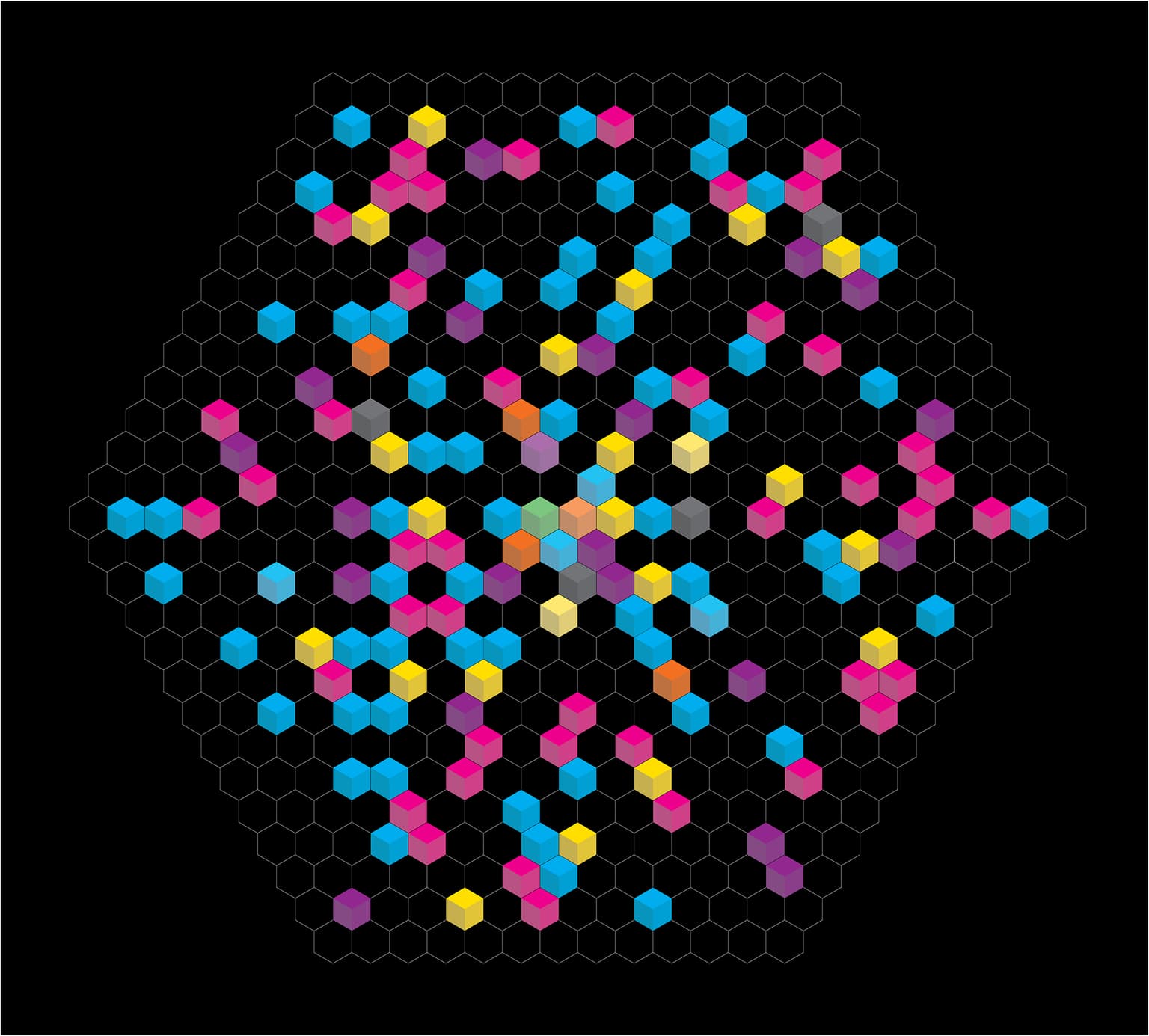 Image for entry 'Number Sequences on a Hexagonal Grid: 457'