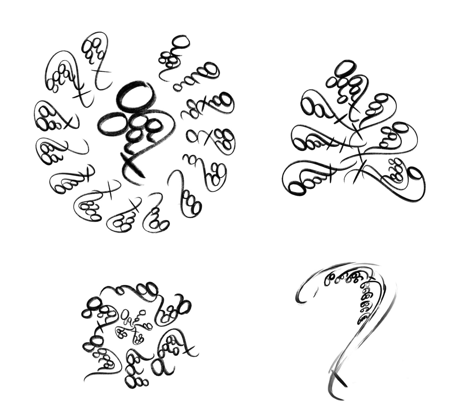 Image for entry 'Four Large Numbers in Calligraphic Notation'