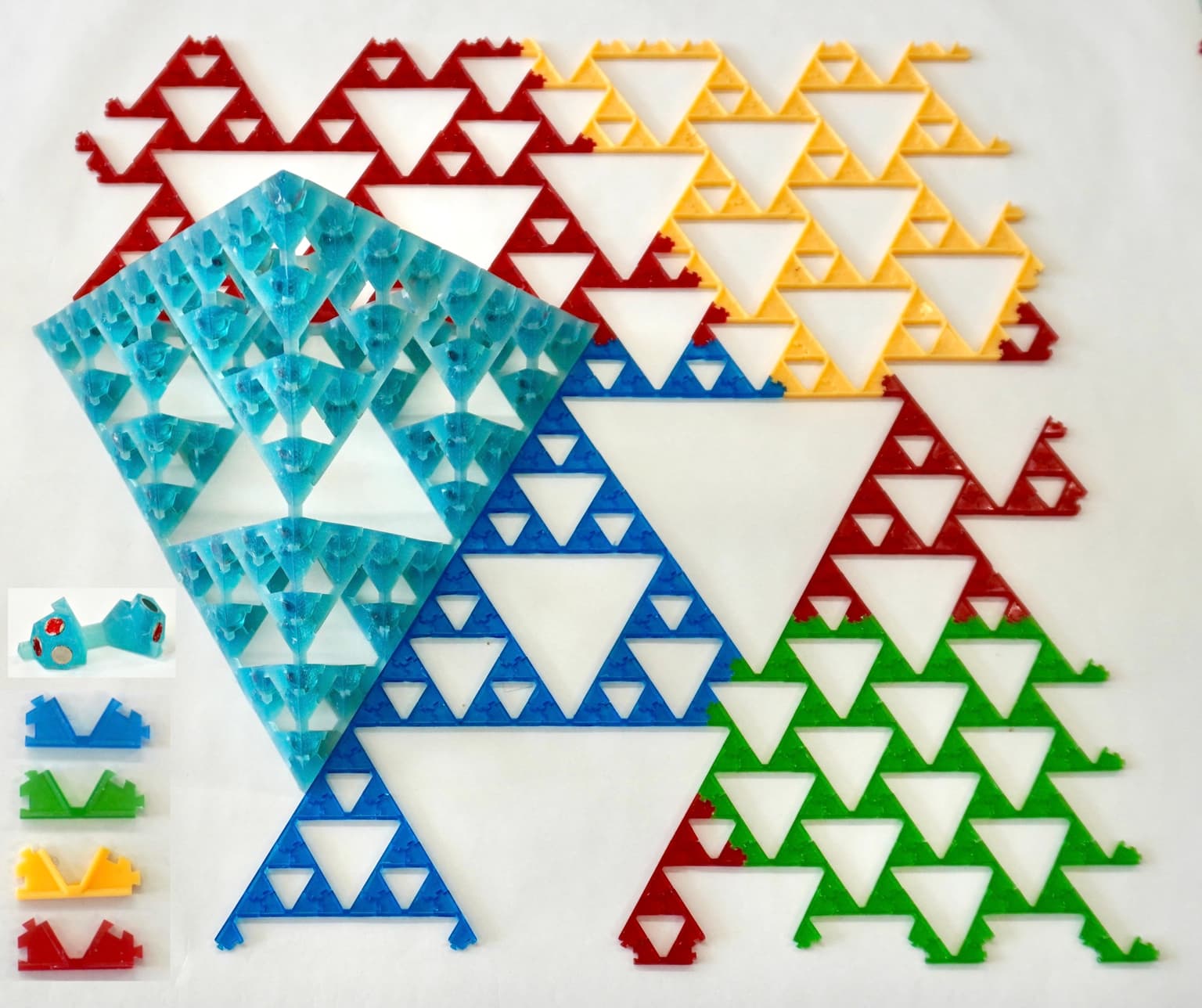 Image for entry 'Constructions of the Sierpinski tetrahedron / triangle from connector pieces'