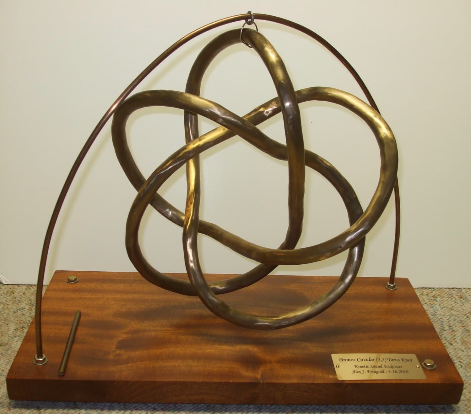 Image for Cast Bronze (3-5) Torus Knot Kinetic Sound Sculpture