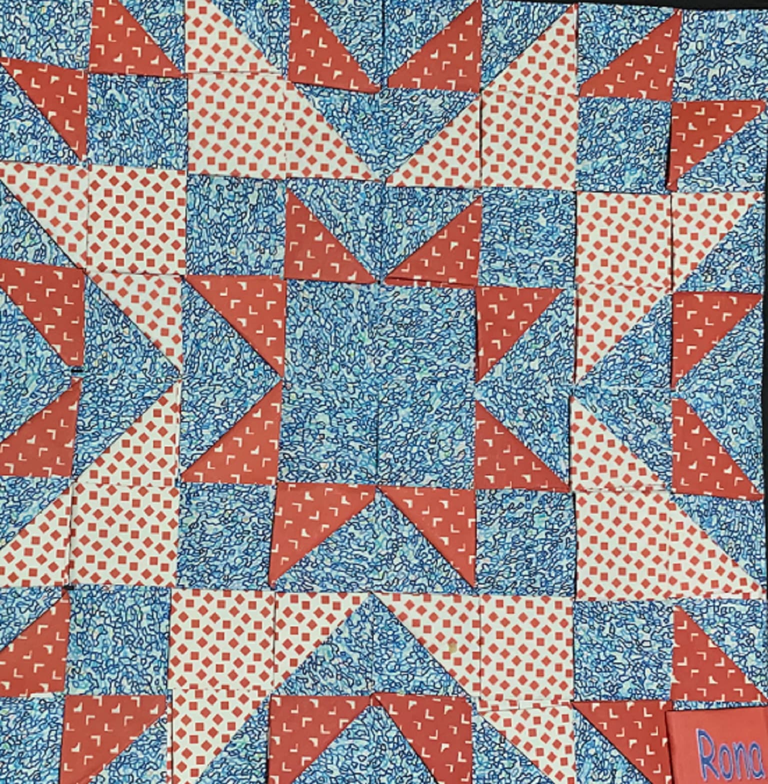 Image for entry 'Eight Pointed Star Ramble: Tiled Origami Quilt'