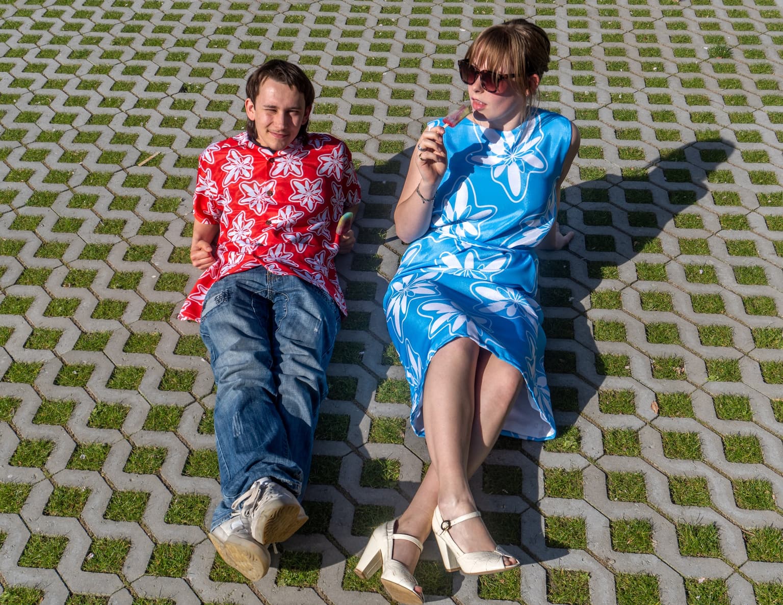 Image for Blue Inhibiscus Hawaii dress