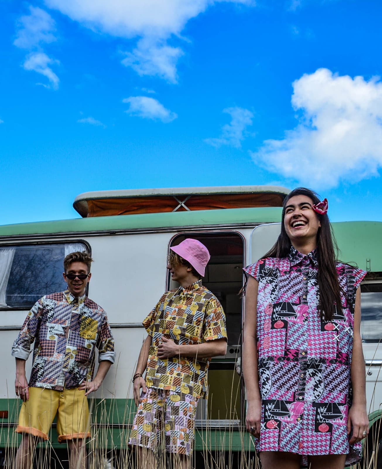 Image for look 'Hawaii shirt, Sampler of Isohedral Tilings of the Pied-de-poule Tile, Hawaii shirt, Sampler of Isohedral Tilings of the Pied-de-poule Tile, Hawaii shirt, Sampler of Isohedral Tilings of the Pied-de-poule Tile'