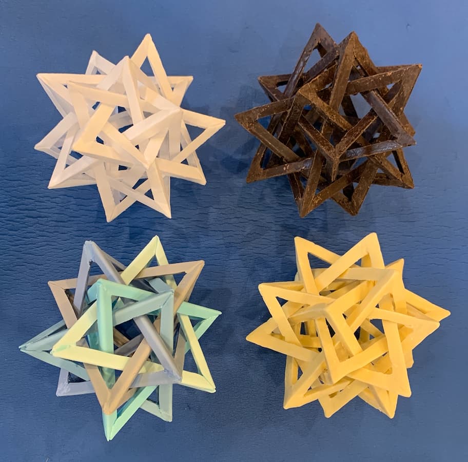 Image for entry 'Five Interlocking Tetrahedra, Edible Edition'