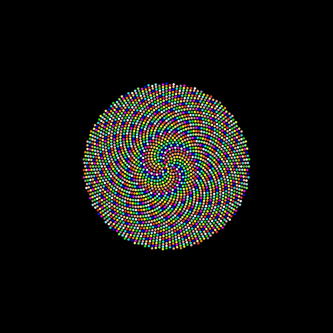 Image for entry '14 Color Phyllotactic Bloom (Genetic Modular Coloring)'