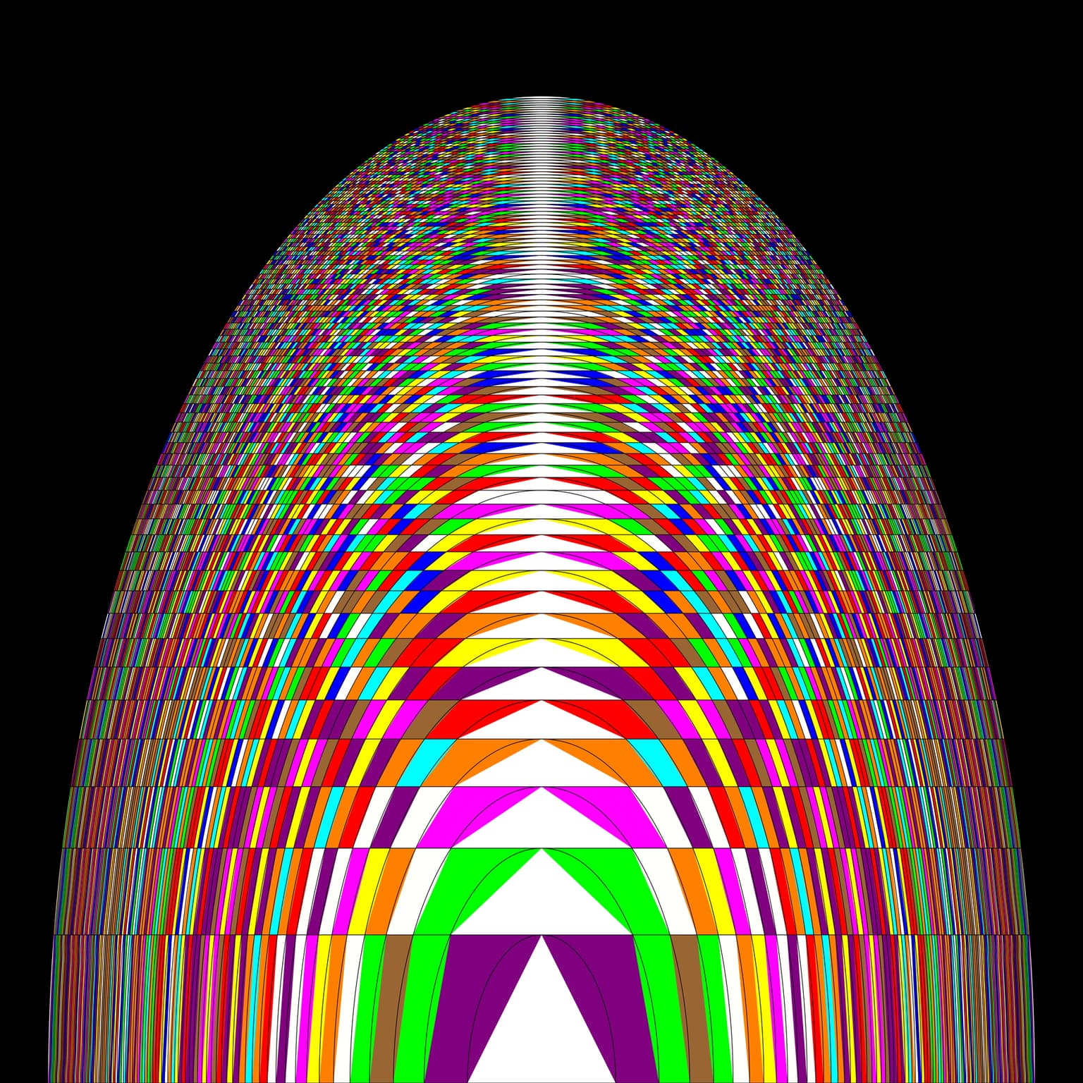 Image for entry 'Logarithmic Dome Colored with π'