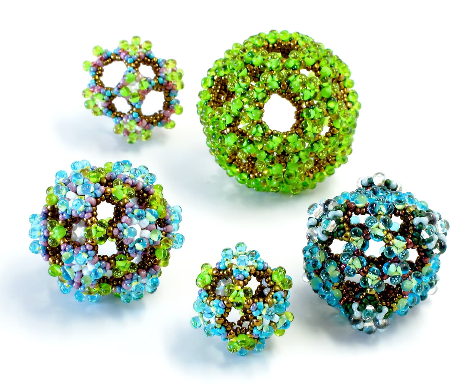 Image for Infinity Weave Beaded Beads, 5 Pieces