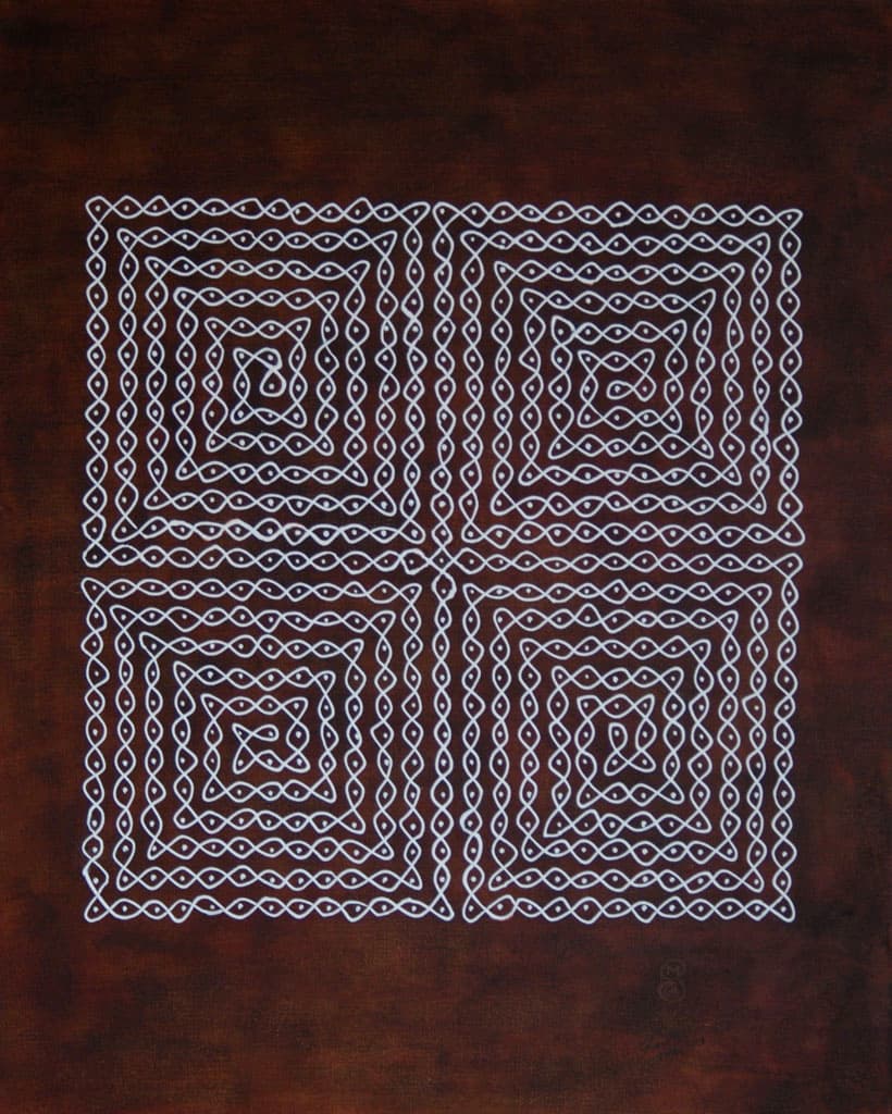 Image for Kolam- Brown; Four Spirals